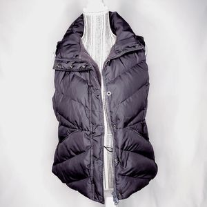 《J.Crew》Grey Puffer Vest Warm Fuzzy Inside